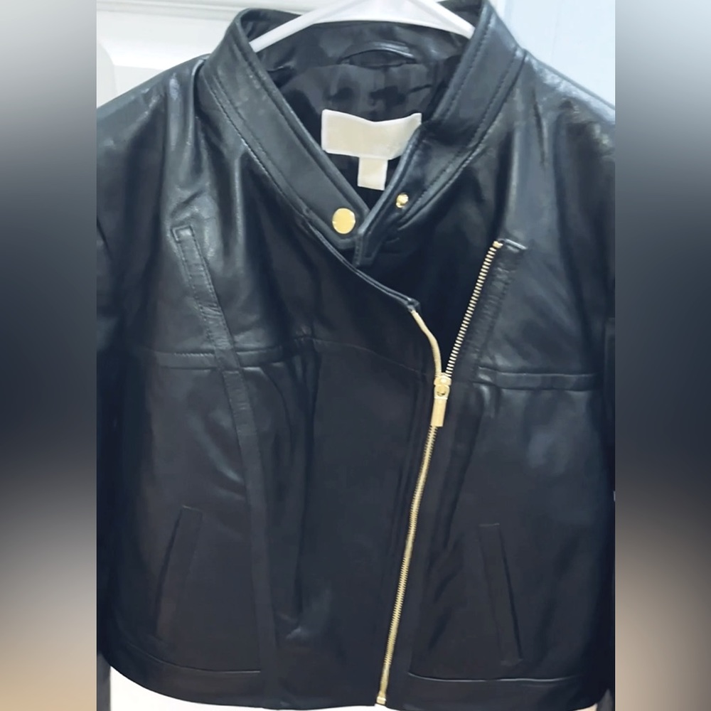 Michael Kors Leather Moto Jacket